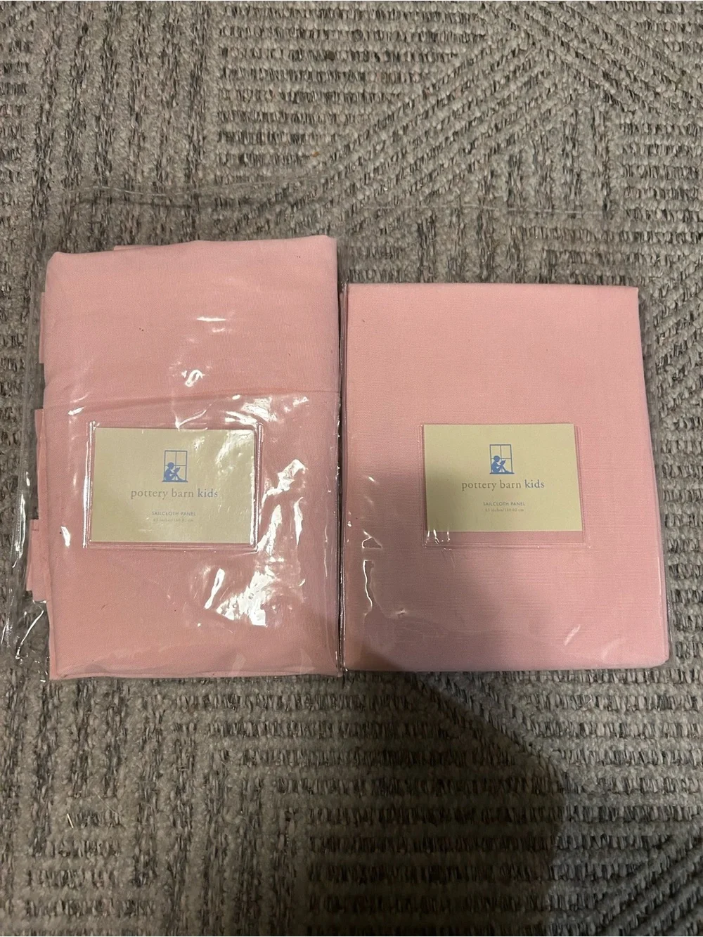 Pottery Barn Kids Pink Sailcloth Panel 100% Curtain 63inch/160.02cm Curtain